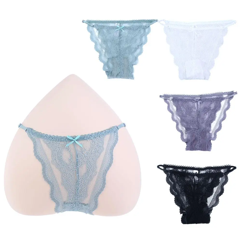 Seamless Soft Sexy Embroidered G-String Female Mini Bow Underpants Lace Panties Intimates Thong for Women