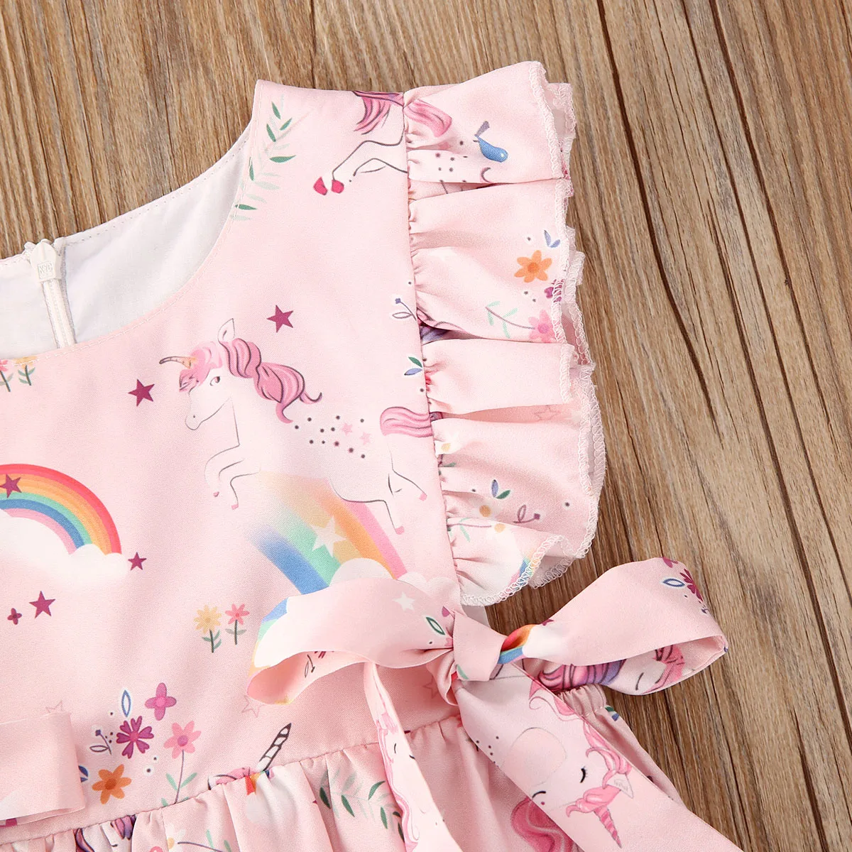 Toddler Baby Girls Ruffle Romper Infant Newborn Baby Cartoon Print Jumpsuit Summer Flower Baby Girls Clothes Baby Costumes