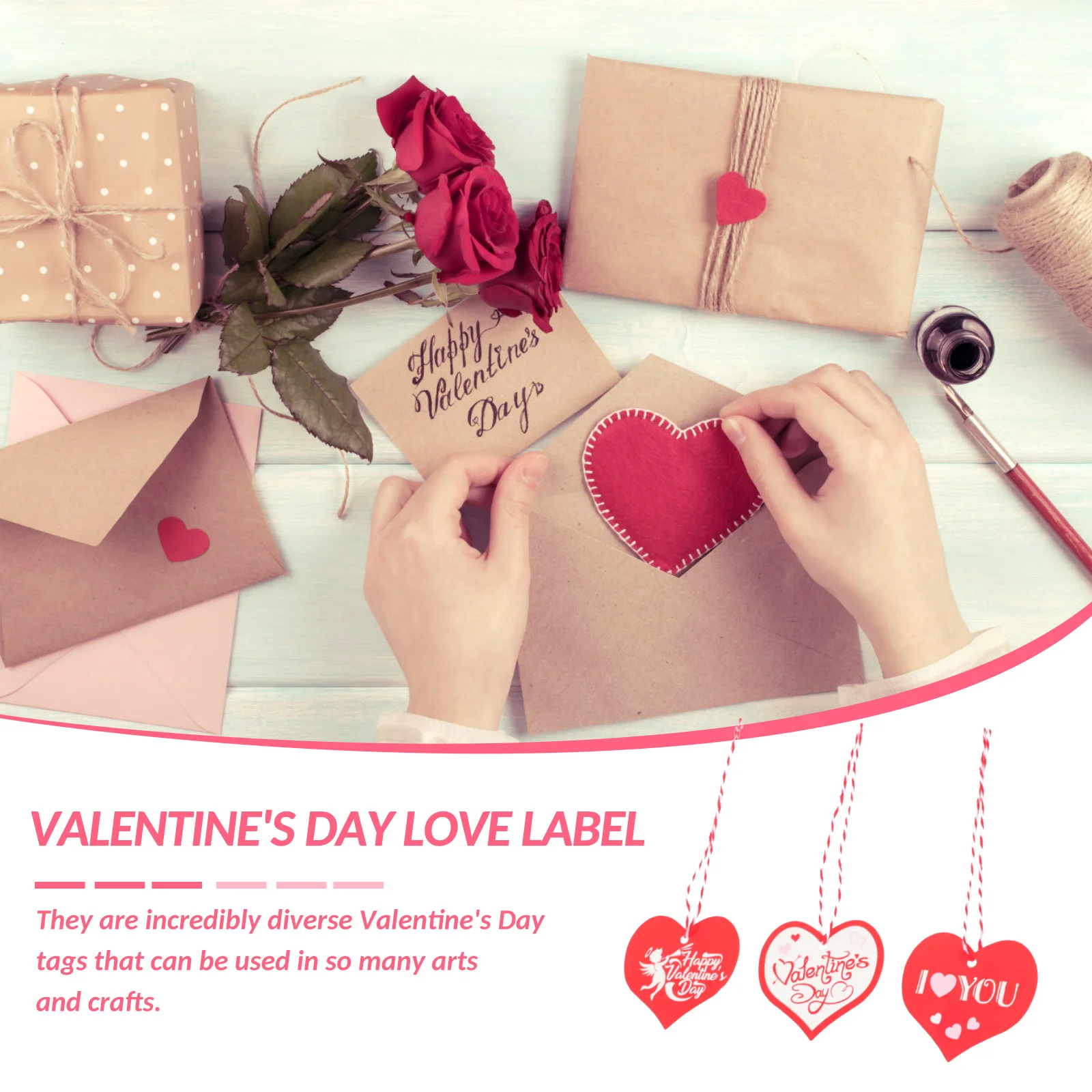 

150Pcs Hanging Gift Tags Valentine's Day Heart Bookmarks Packaging Decor Labels for Gifts Packaging Decor Tags