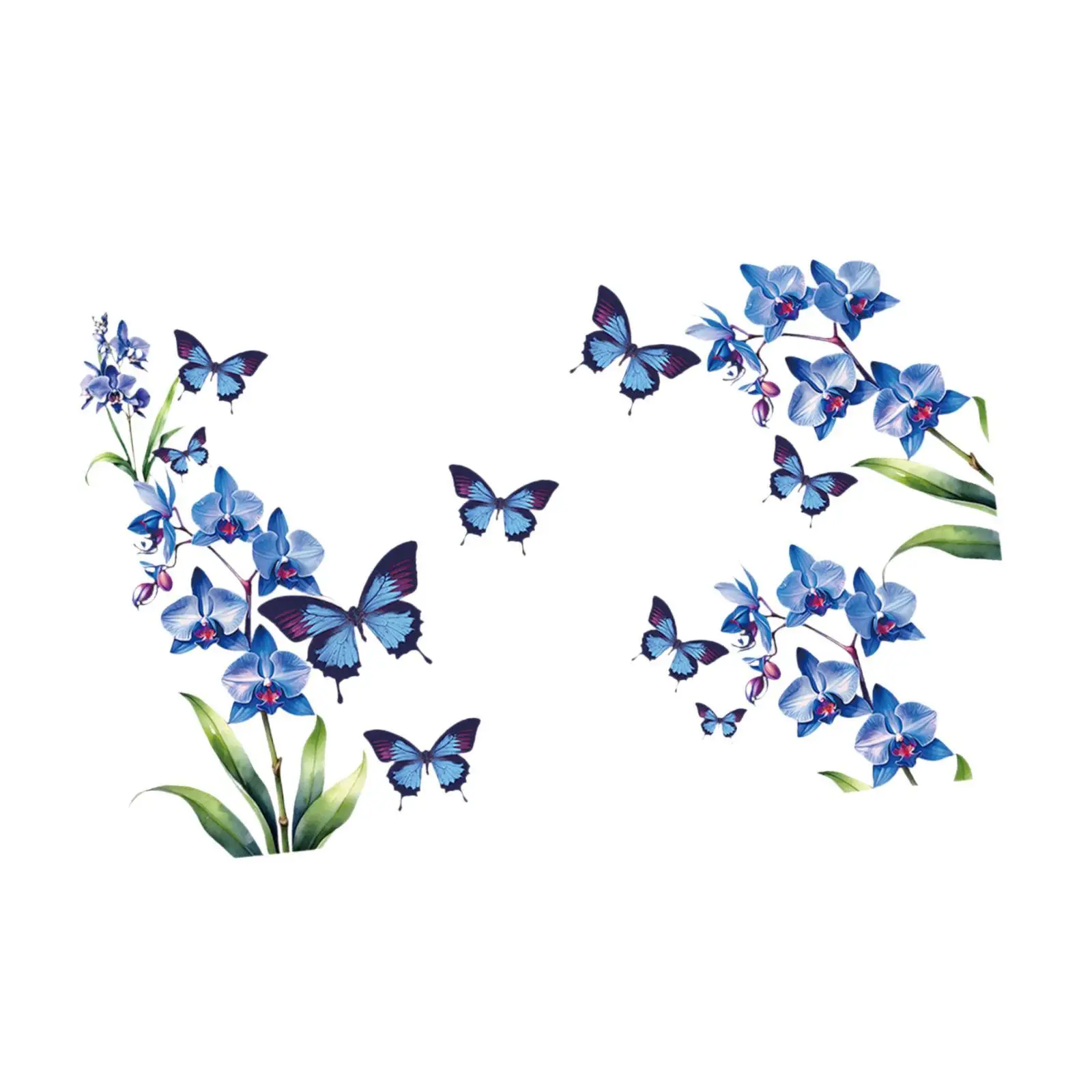 2Pcs Wall Art Stickers PVC DIY Wall Art Murals Blue Butterfly Wall Stickers