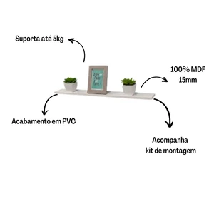 Kit 04 Regale 30 cm weiße MDF Nischen Zimmer Zimmer Küche Badezimmer Dekoration 8 Hauptverkaufsnischen in MDF - №1