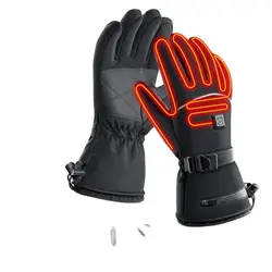 Guantes calefactables eléctricos recargables por USB para hombres y mujeres, Guantes Térmicos impermeables para pantalla táctil, motocicleta, esquí