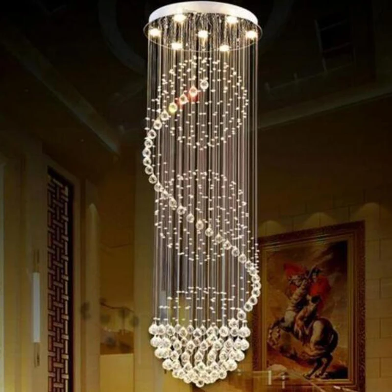 Imagem -05 - Modern Led Spiral Crystal Chandelier Iluminação Interior Stair Light Hotel Hall Iluminação Sala de Estar Novo Luxo 2024