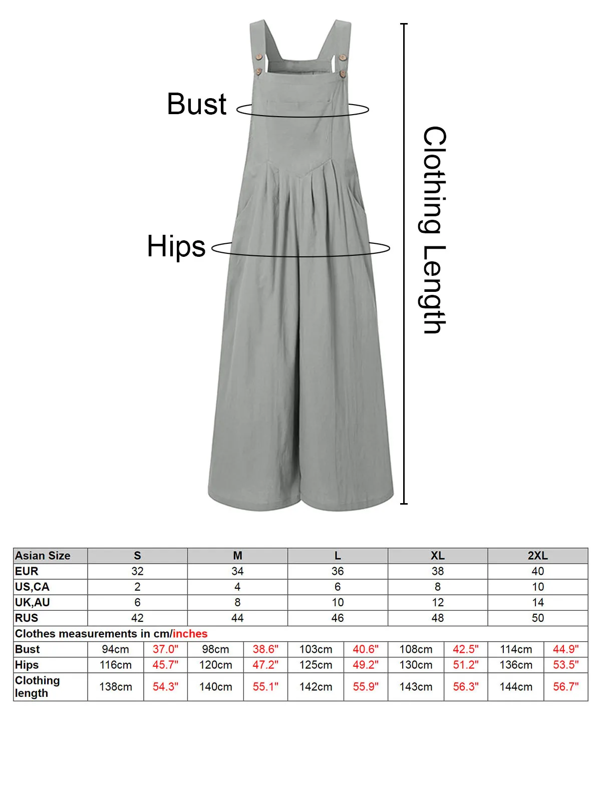 بذلة نسائية مع جيوب بدون أكمام وأرجل واسعة بالإضافة إلى حجم وزرة