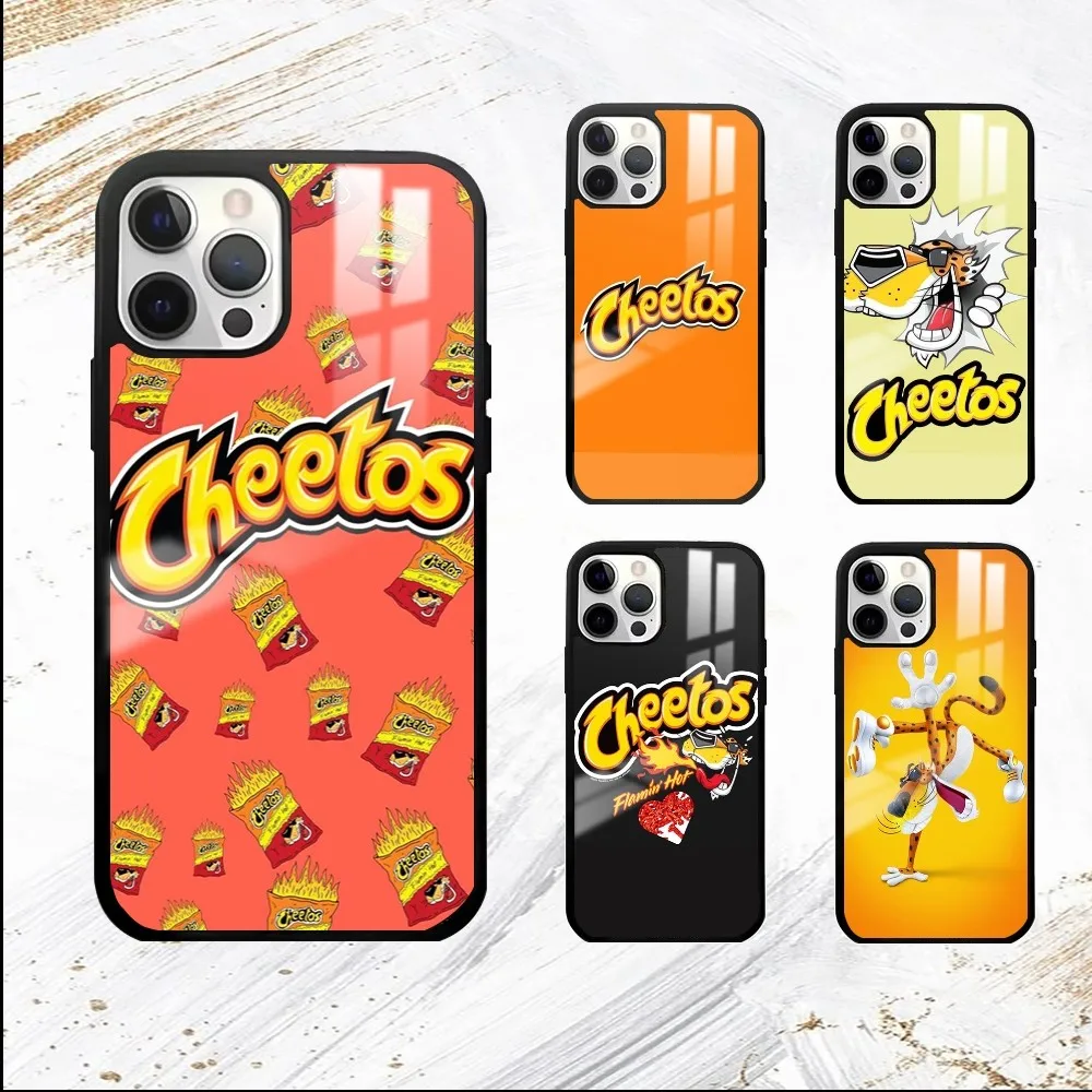 C-Cheetos and S-Snack Food Phone Case For iPhone 16 15 14 13 12 11 Pro Max Plus Mini PC Mirror Fashion  phone case