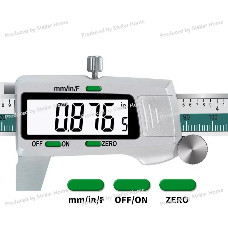 

ET50 Green Large Screen Stainless Steel Vernier Caliper with Score and Digital Display