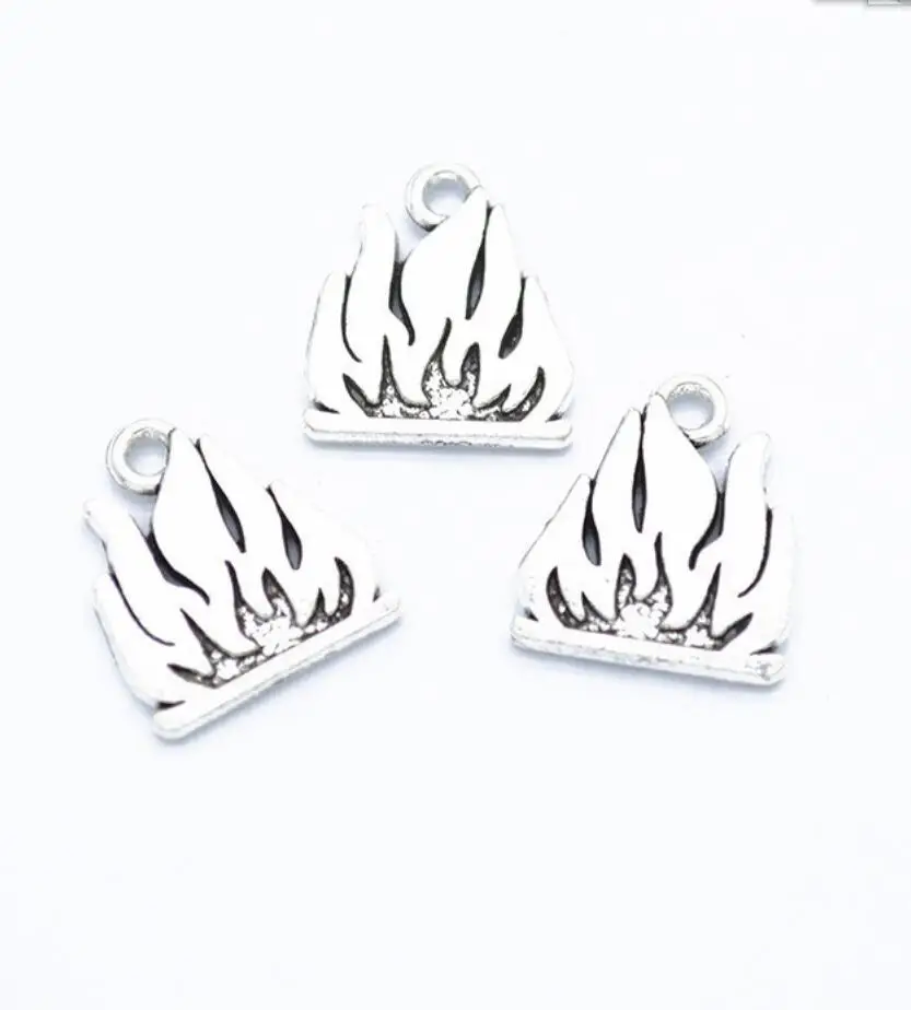 

8pcs Charms Flames Fire 16x18mm Antique Silver Color Plated Pendants Making DIY Handmade Tibetan Silver Color Jewelry F0929