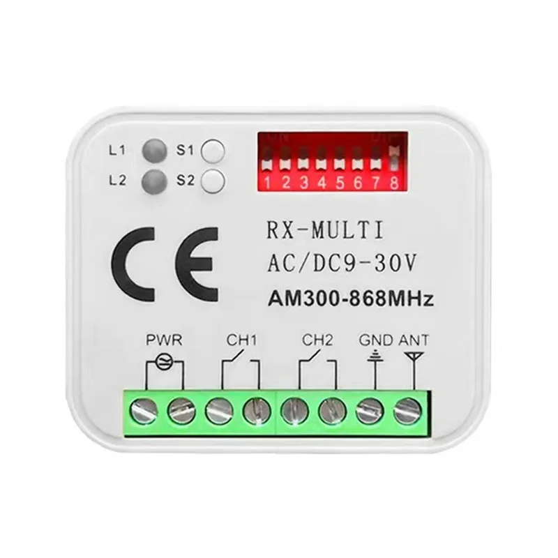 News Multi-Frequency Tuya Wifi Garage Door Switch 280-915Mhz AC/DC 9-30V Receiver Universal Control With Nice Remote Control