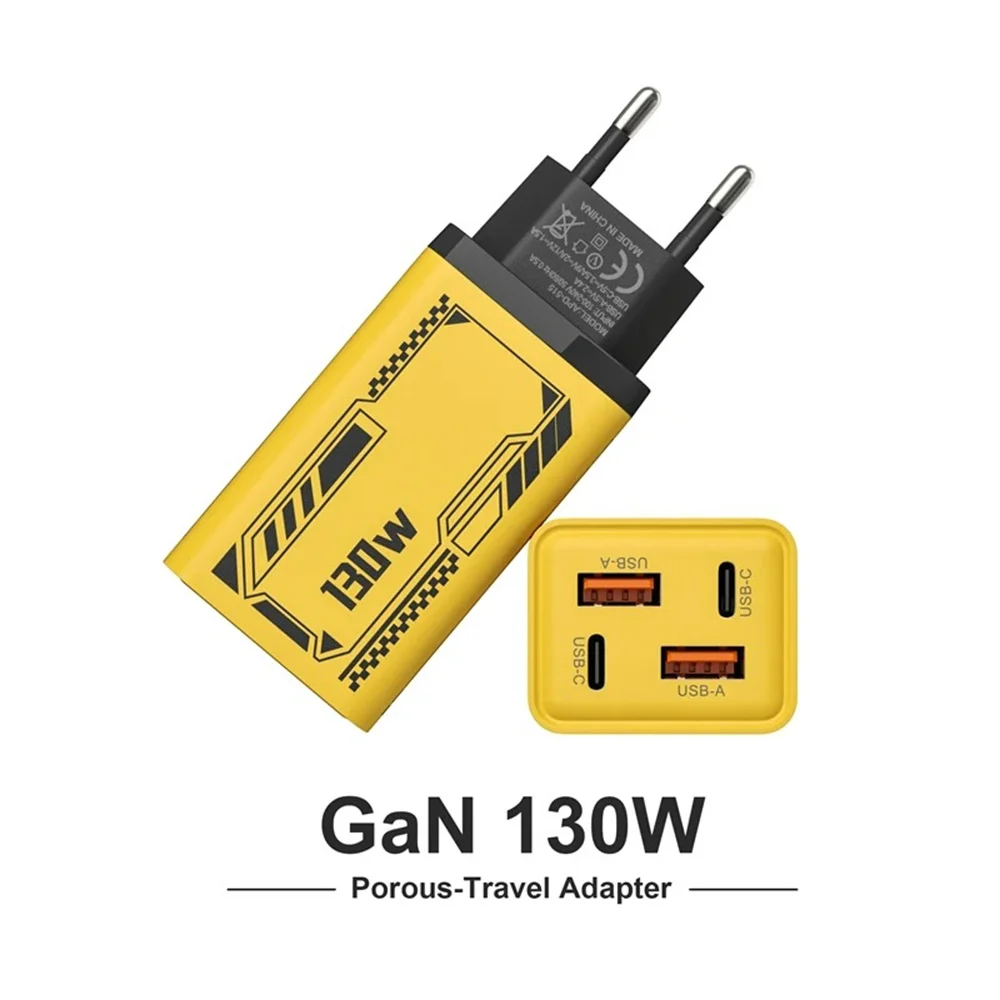130W Multi-Port USB C Wall Charger Fast Charging Power Adapter Portable Charging Block for iPhone 16 Samsung Xiaomi Mobile Phone