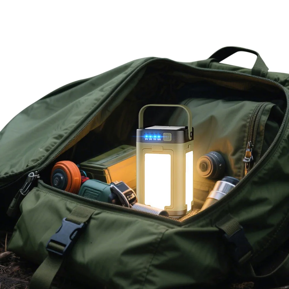 Solar Foldable Camping Light Rechargeable Camping Lantern Portable Flashlight for Emergency Camping Hiking