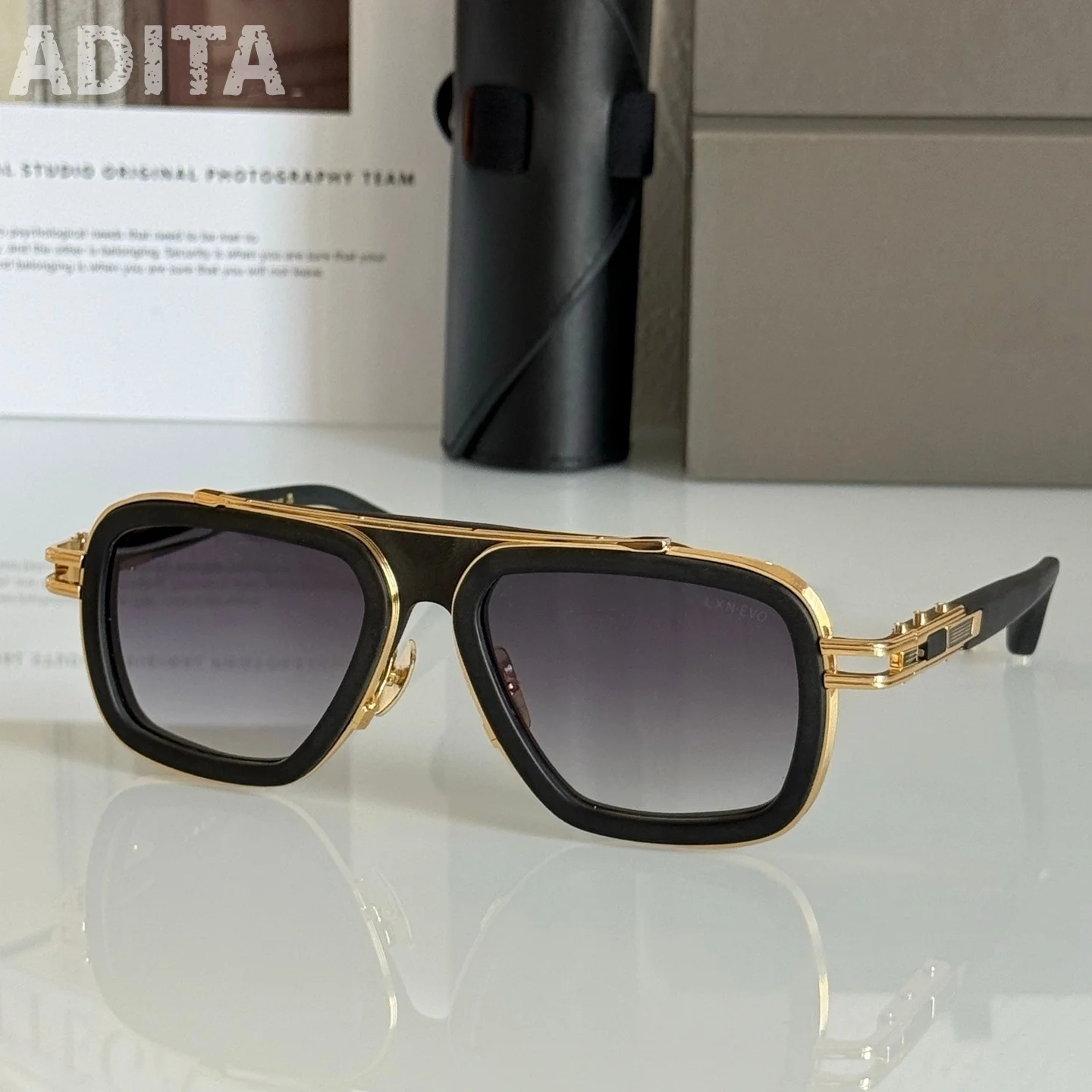 ADITA LXN EVO Top Hoge Kwaliteit Zonnebrillen voor Heren Titanium Stijl Modieus Design Zonnebrillen voor Dames met doos