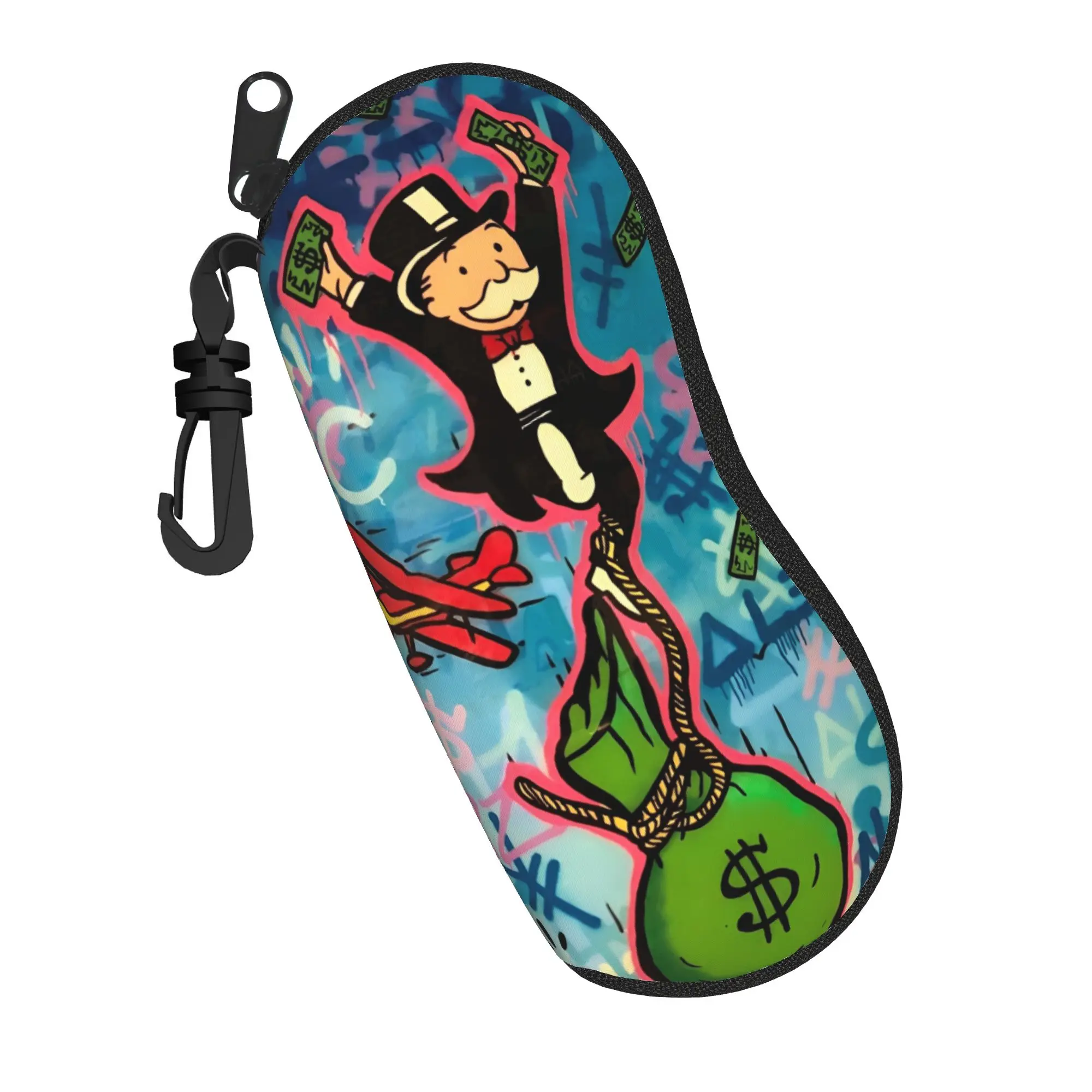 

Футляр для очков в стиле Харадзюку с мультяшным дизайном, тематика игры «Монополия», на молнии, защитный чехол для очков, в стиле Ins, футляр для контактных линз