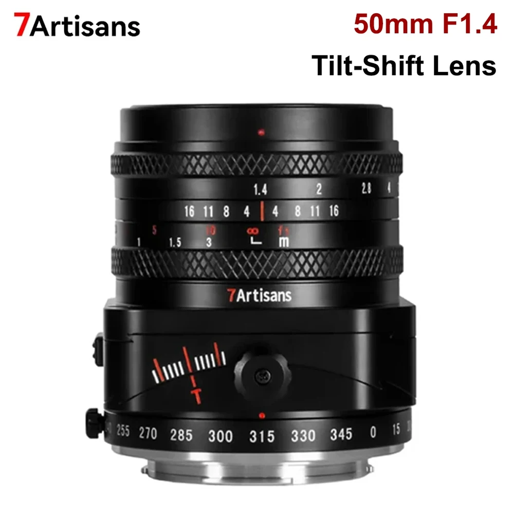 7artisans 50mm F1.4 Tilt-Shift Manual Lens Large Aperture APS-C Lens with 2-in-1 For Sony E ZVE10 FUJIFX X-T1 Micro 4/3 E-PL1