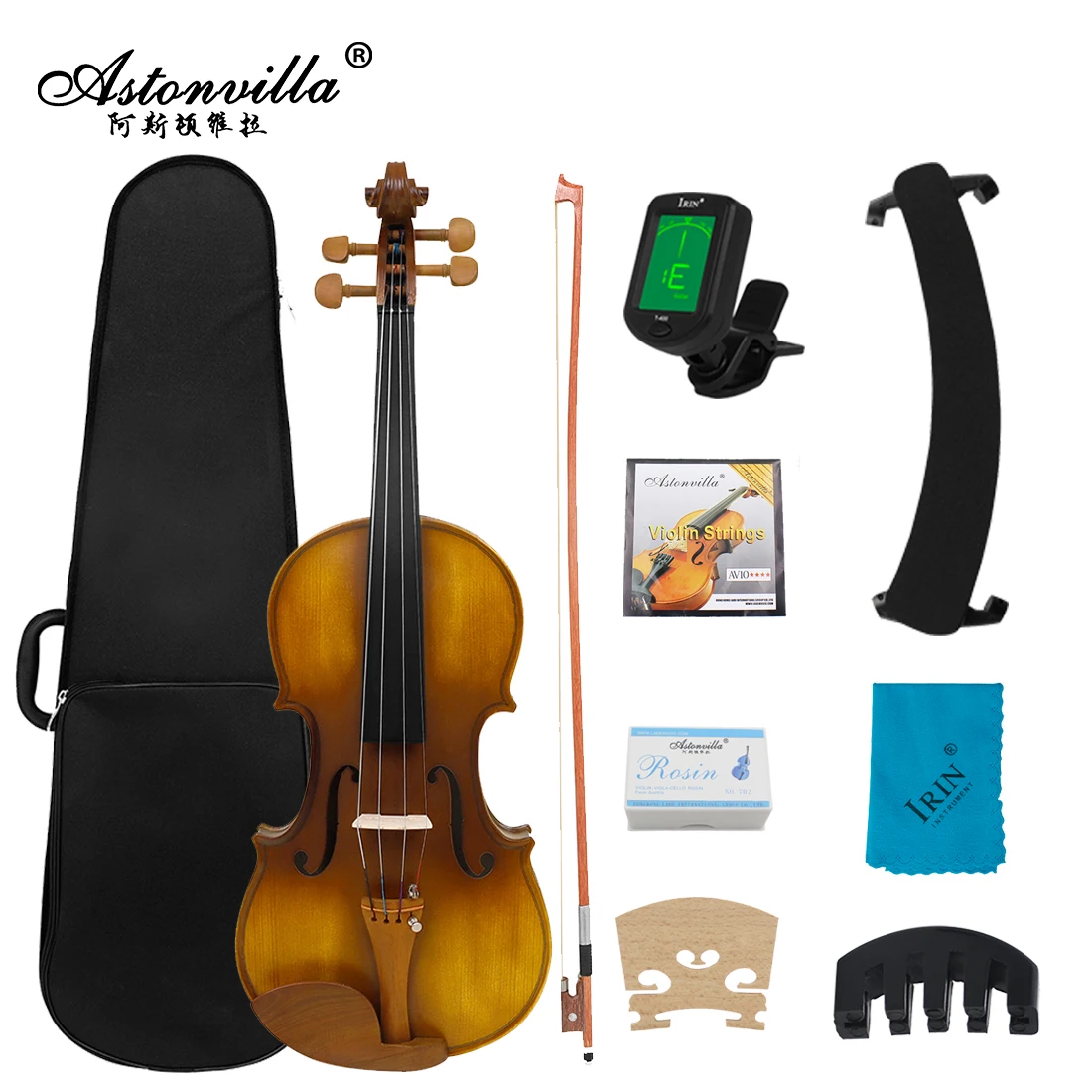 AstonVilla AV-650 Violin 4/4 Spruce Rosewood Fingerboard Beginner's Practice Professional Activities Stringed Instrument Parts