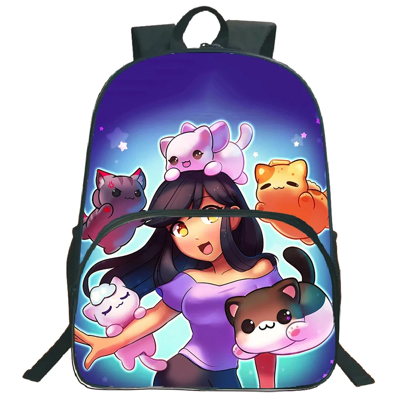 Cartoon Aphmau Printed School Bags for Boys Boys Nylon Lightweight Backpack Women Travel Bags Large Capacity Backpack Laptop Bag