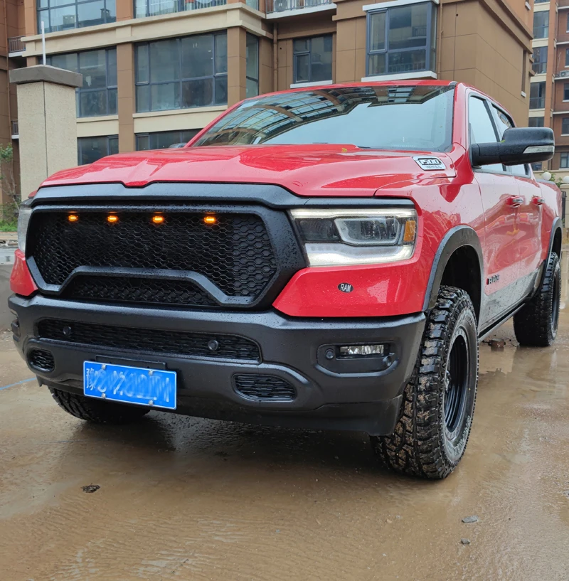 

Решетчатая решетка с сотовой сеткой для Dodge Ram 1500 2019 2020 2021 2022 2023 2024, пластиковая решетка, передняя поверхность с лампой