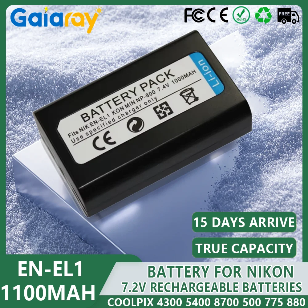 1-3 шт. аккумулятор EN-EL1 для Nikon Coolpix 500 775 880 990 995 4300 4800 5000 5400 5700 8700 аккумулятор для камеры перезаряжаемые батареи