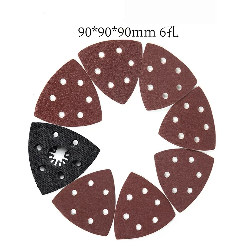 5-50 Pcs Triangle Sanding Pads - 6 Holes 40/60/80/100/120~400Grits for Delta Sanders/Multi-Sanders - Perfect for Your Toolbox!