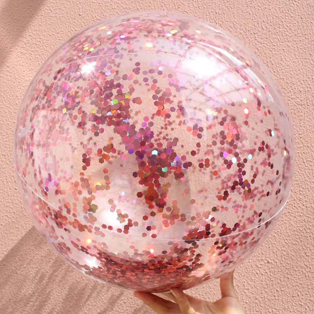 4 szt. Świecące piłki do zabawy na plaży, okrągłe, przezroczyste, dla dzieci, brokatowe, do zabawy w basenie, dmuchane zabawki na zewnątrz.