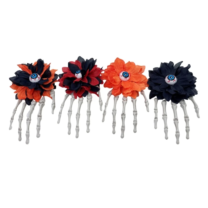 Halloween Skeleton Hand Hair Clip Hairpin Funny Hairpieces Hairpin Spooky Accessory for Costume Parties and Event