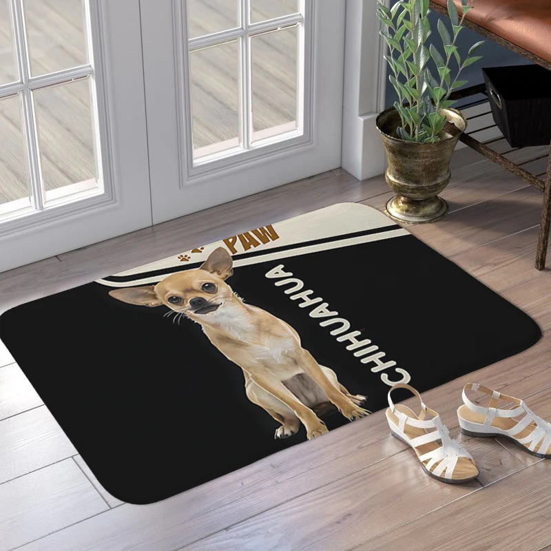 Chihuahua Dog Interior Entrance Mat Hallway Living Room Floor Carpet Soft Doormat Kitchen Bedroom Bathroom Rug Slip-resistant