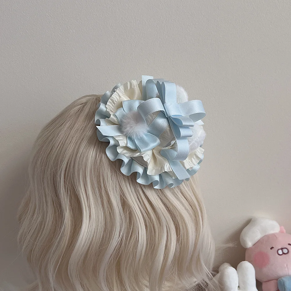 Original Handmade Cute Lolita Cherry Birthday Cake Hat Lolita Sweet Button Hat Hair Clip Cosplay Head Accessory Decoration