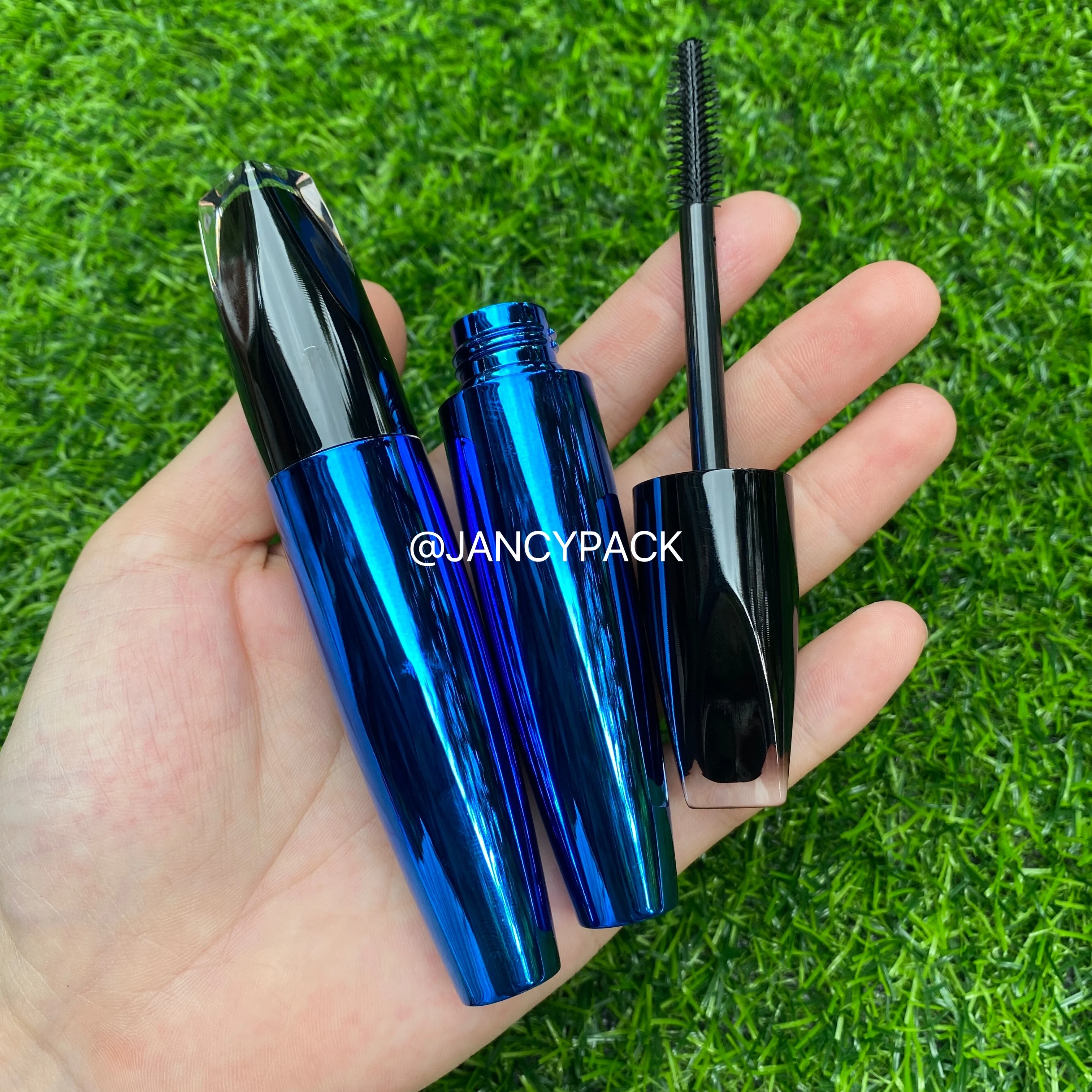 Empty Shiny Blue Mascara Tube DIY Cosmetic Eyelash Cream Container Eye Makeup Round Eyelash Liquid Bottle Custom Logo