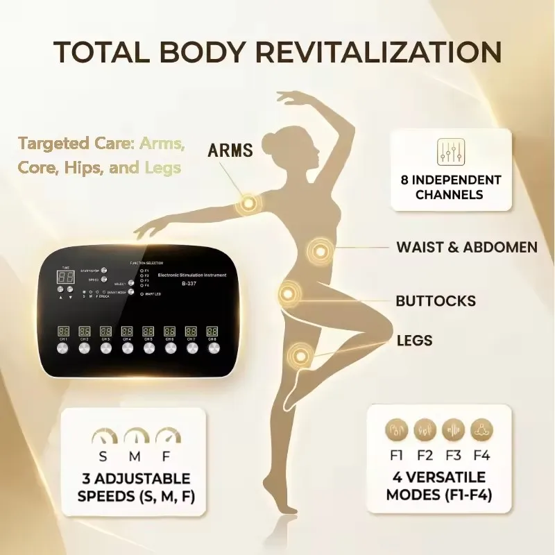 Electronic EMS Abdominal Muscle Stimulator Massage Pad Multi Intensity Body Toning Trainer Portable Home Workout Fitness Machine