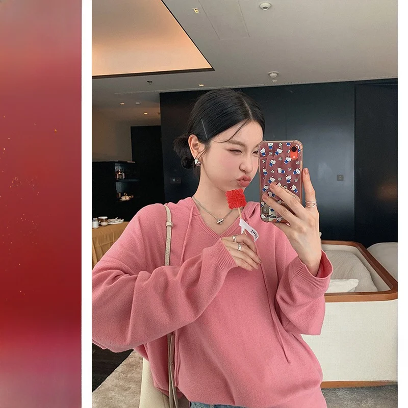 

Осенняя шерстяная вязаная шапка Big S Zhang Beibei 33, дизайн Slim Long Sve, мягкая на ощупь, женская, повседневная, свободного кроя, из полиэфирного волокна