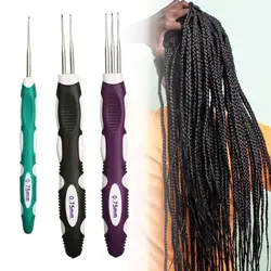 Dreadlock Crochet Gancho para Cabelo Braid Making, Hair Weaving Traiding Tool, Prático, 1 2 3 Ganchos, 3Pcs