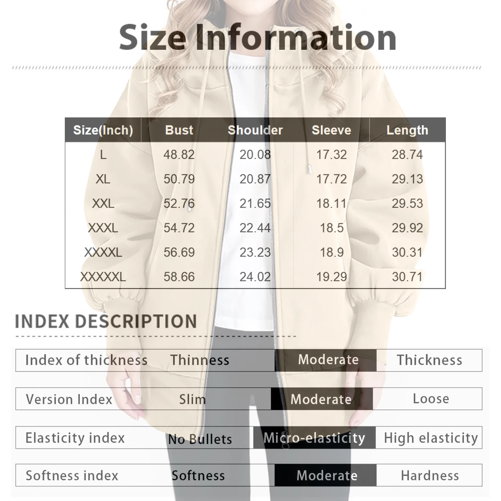 Dámská podzimní a zimní bunda s kapucí a zipem, plus velikost, ležérní, s dlouhým rukávem, jednobarevná, pouliční móda, volný kabát - náhled 5