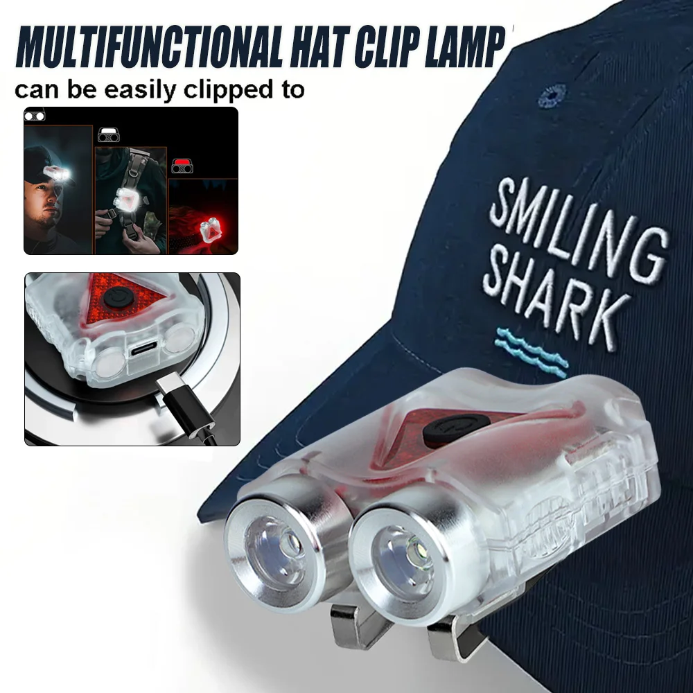 Rechargeable Hands-Free Led Headlamp,Waterproof Keychain Magnet Headlight with Hat Clip for Night Running Camping Emergency Work