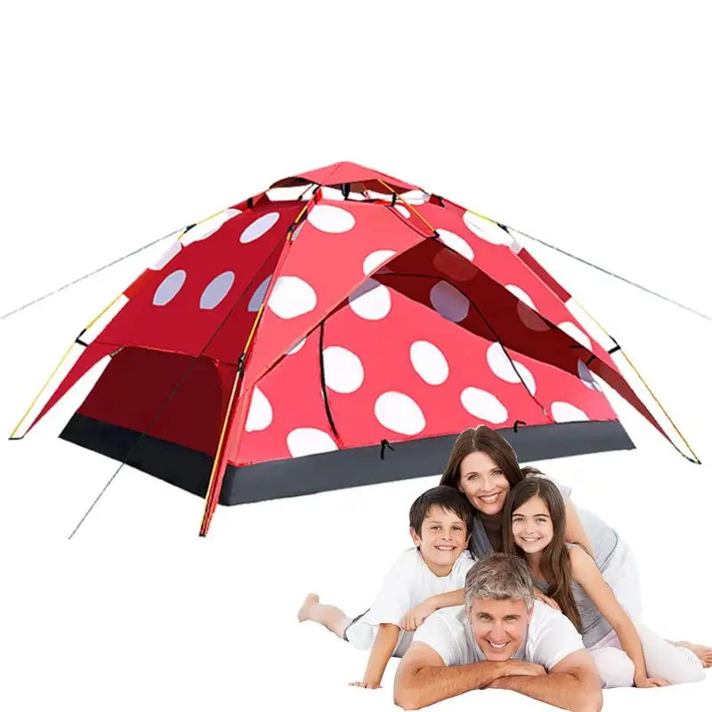 

Camping Tents Portable Polka Dot Mushroom Automatic Folding Camp Tent Thickening Spacious Kids Outdoor Tent Comfortable