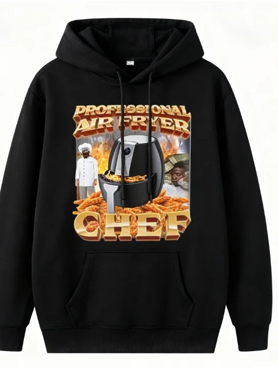 سويت شيرت بقلنسوة مطبوع بنمط الشيف ميمي الاحترافي الجديد للرجال والنساء عصري للخريف والشتاء