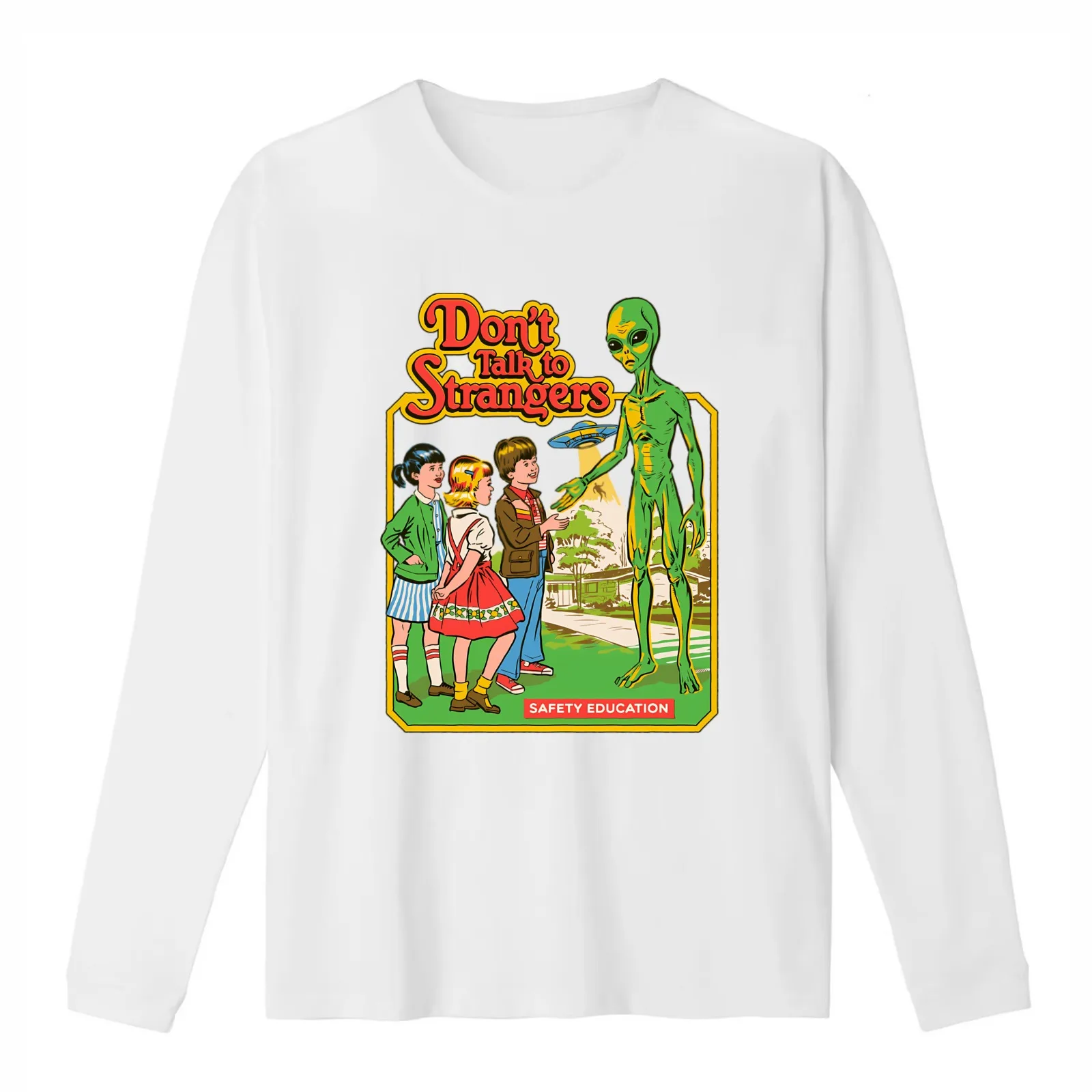 Don't Talk To Strangers T-Shirt Summer Casual Cotton Tee Oversized Streetwear Tops Vintage Graphic Print Unisex Men Women
