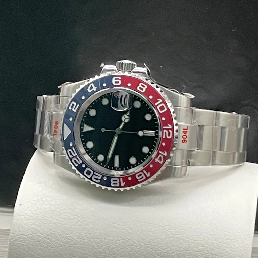 Imagem -02 - Estéril Nh35a Automatic Homem Relógios de Aço Completo Montre Homme 10bar à Prova Impermeável Água Relógio de Pulso Negócio Sub Vestido Safira Vidro