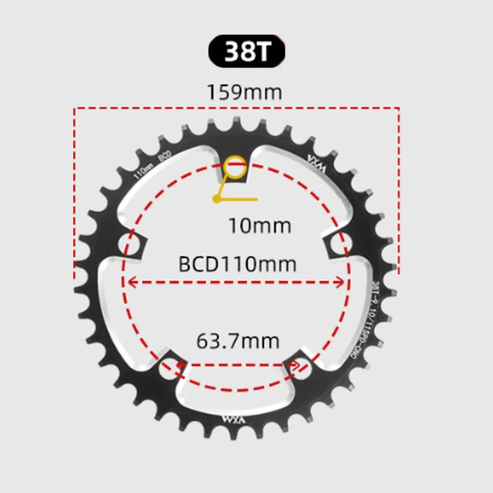 5 Bolts Narrow Wide Chainring For Road Biking 110BCD Compatible With 9 10 11 Speed Select From 36T 38T 40T Sizes