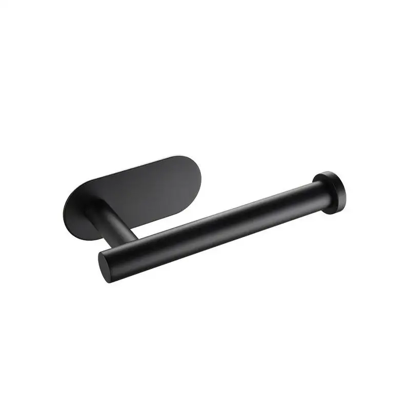 

Adhesive Stainless Steel Toilet Paper Holder for Bathroom - Black Tissue Roll Dispenser