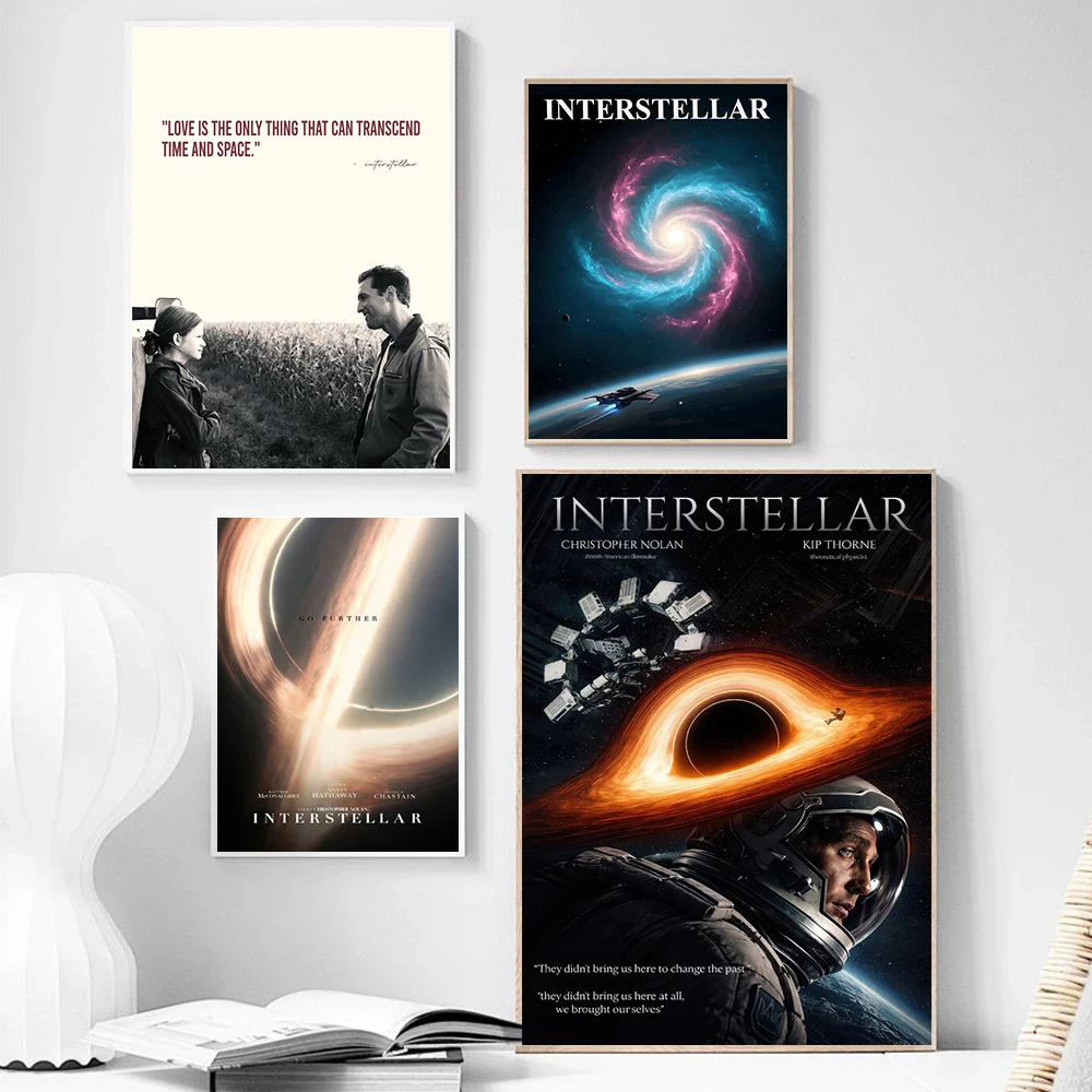 Classic Sci-fi Adventure Movie Interstellar Poster Time Travel Modern Prints Canvas Painting Wall Picture Home living Room Decor