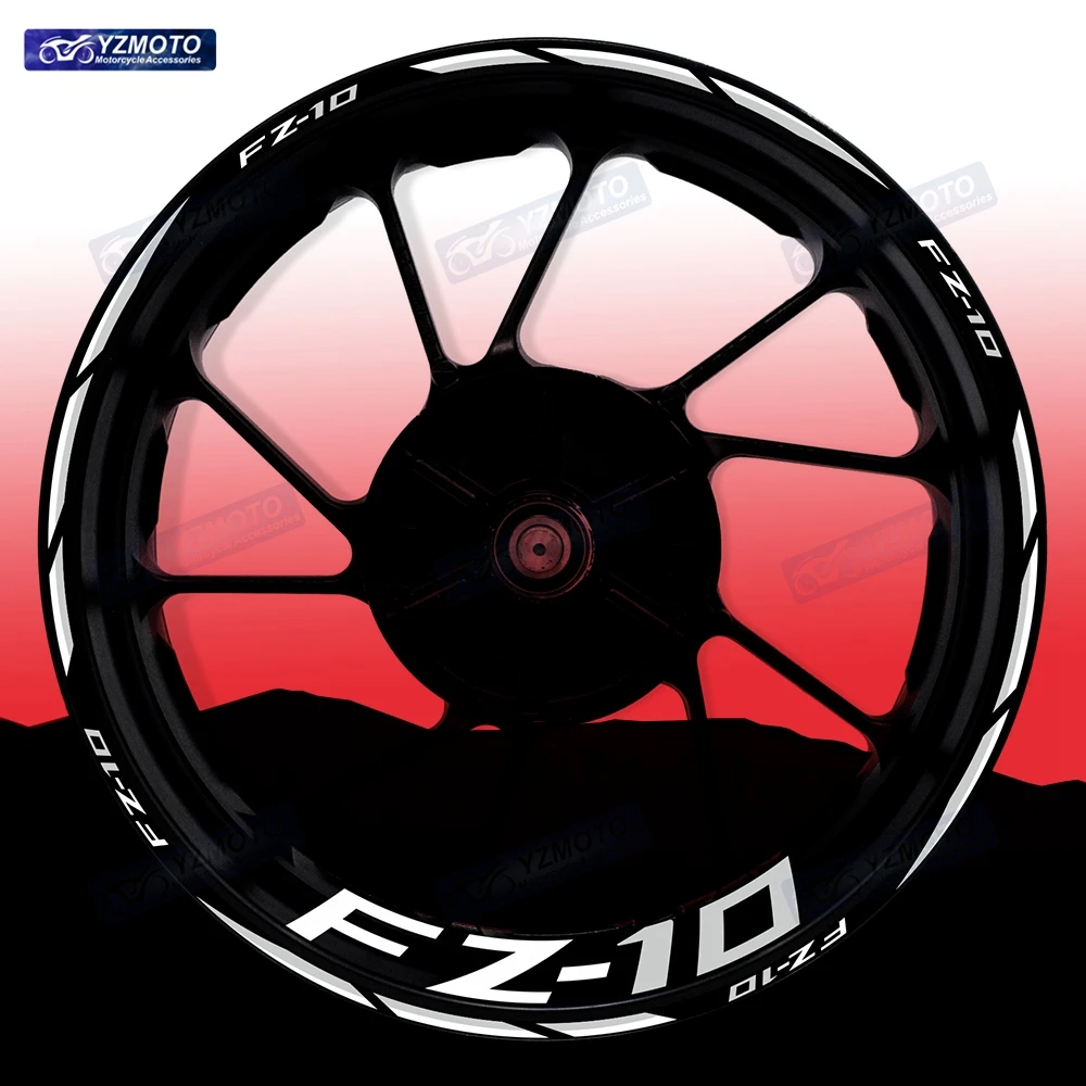 

For FZ-10 FZ10 Motorcycle 17 Inch Front Rear Wheel Racing Sticker Decal Reflective Waterproof Decorative Hub Stripe Rim Stickers