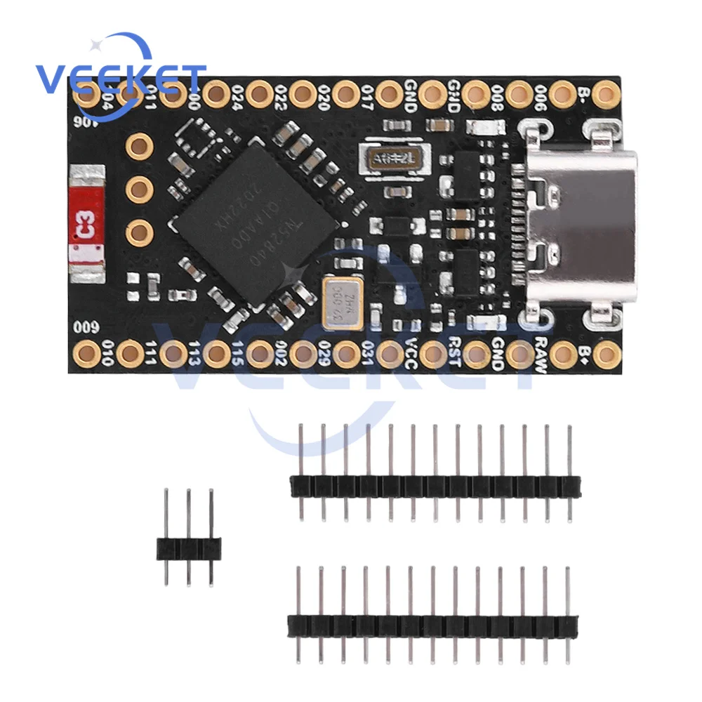 NRF52840 Development Board Multi-Digital Peripherals Compatible with Nice!Nano V2.0 with BT Charging Management TYPE-C Interface