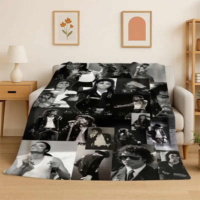 Retro MJ Michael Jackson King of Pop Soft Flannel Throw Blanket,Cozy Blanket for Bed,Couch,Sofa,Bedroom,Living Room,Travel