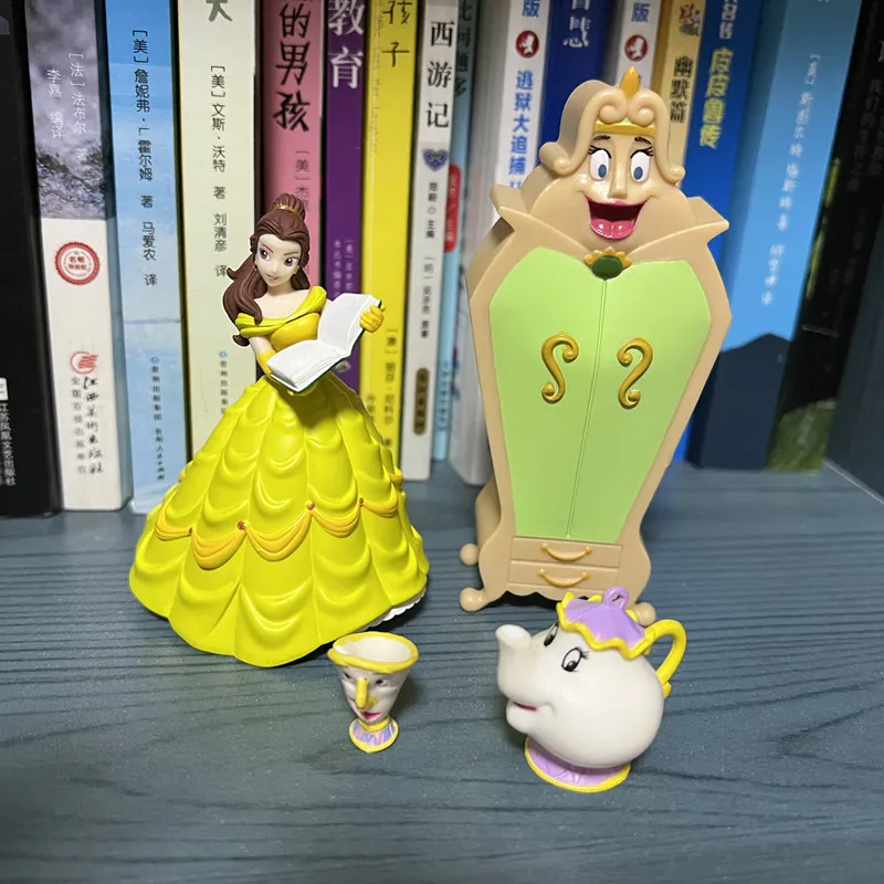 4Pieces/lot  2-10cm   Disney Beauty and Beast Princess Bell, Teapot Lady and Son Archie, Wardrobe Decoration