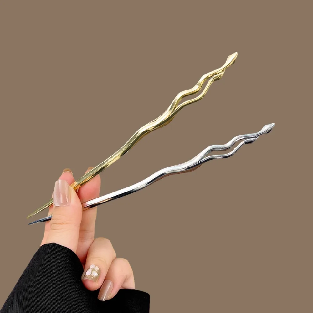 1pc Exquisite Modern Artistic Hair Pins Tones with Fluid Wave Shapes Sleek Minimalist Design for Effortless Chic Style image 2