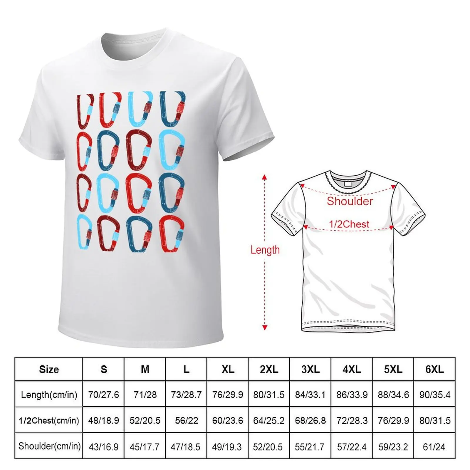 Red n' Blue Carabiner Pattern T-Shirt oversizeds blacks oversized t shirt men