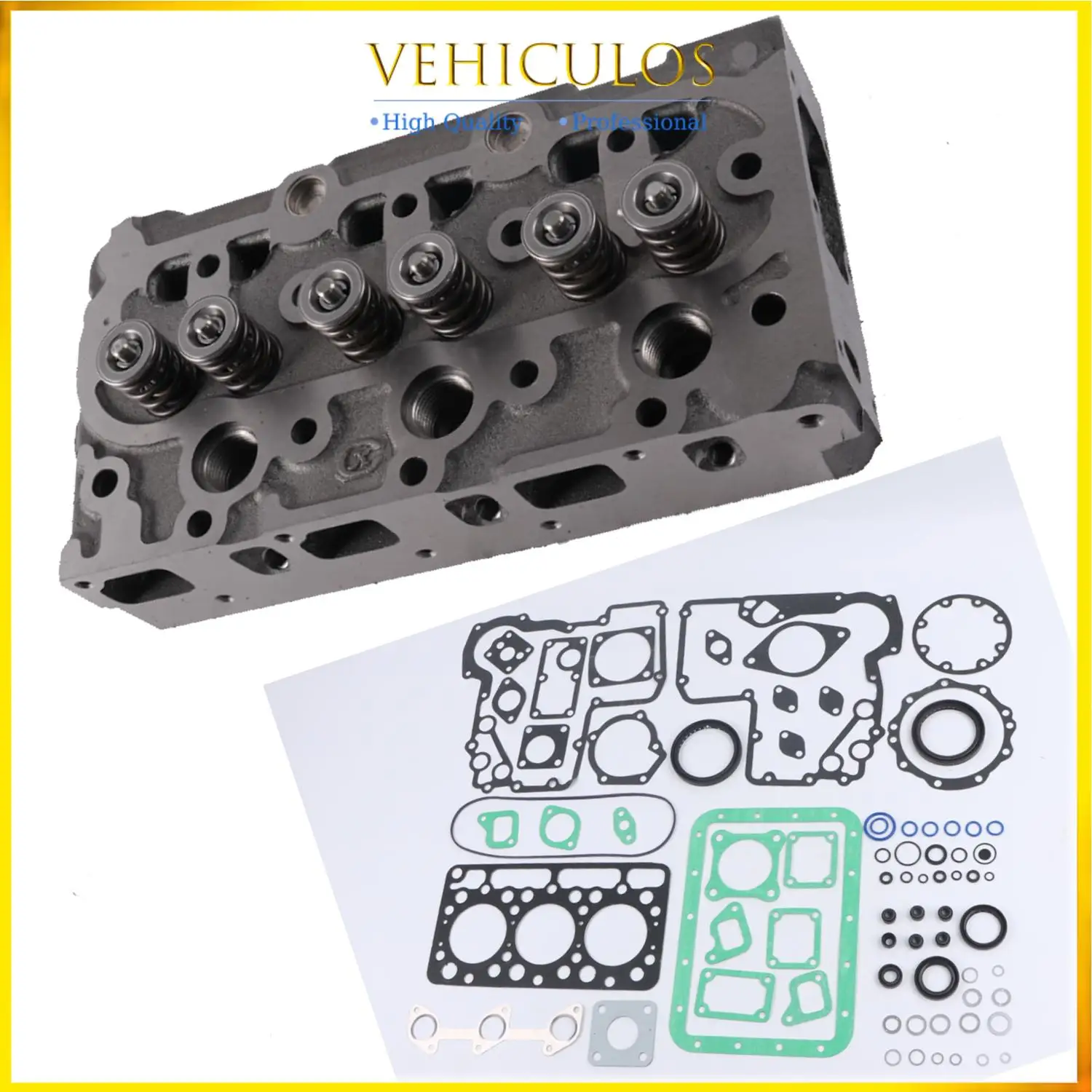 

1pc Engine Complete Cylinder Head & Gasket Kit For Kubota 453C 443 Bobcat 220 320 D750 D750B D750-B Excavator