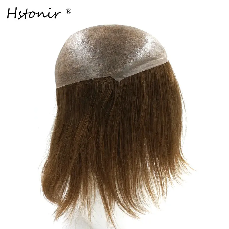 

Hstonir Human Hair Accessories For Women Injection Pu Unisex Postiche European Remy Hair Piece Thinning Hair Men Toupee H076