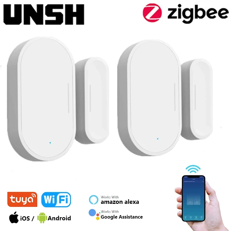 Tuya Smart Zigbee Door Sensor Door Open/Closed Detector Home Alarm Security Protection Smart Life Control Via Alexa Google Home