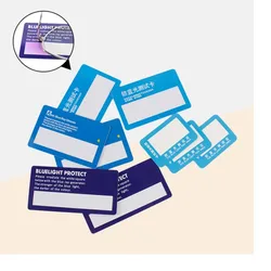 50pcs Anti Blue Ray Glasses Test Card Bluelight Protect Testing Tool Paper Or PVC For Options