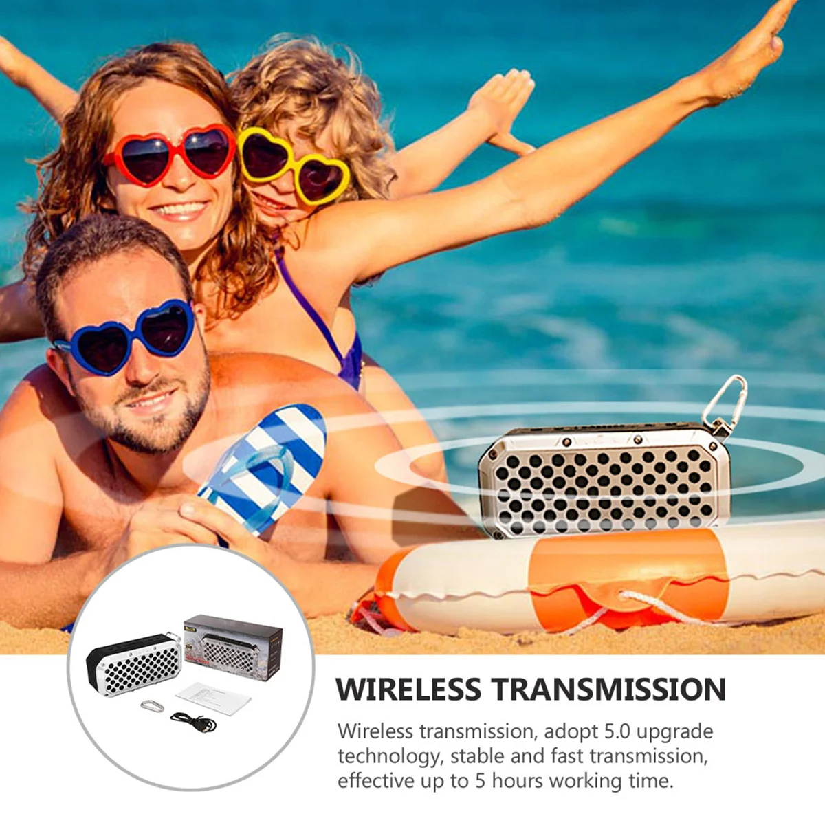 

1 Set Of Waterproof Speaker Mini Wireless Speaker For Computer Phone Tablet 5.0 Technology 5H Working Time Vibrant